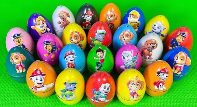 Looking For Paw Patrol Eggs With Slime Coloring: Ryder, Chase, Marshall,...Satisfying ASMR Video