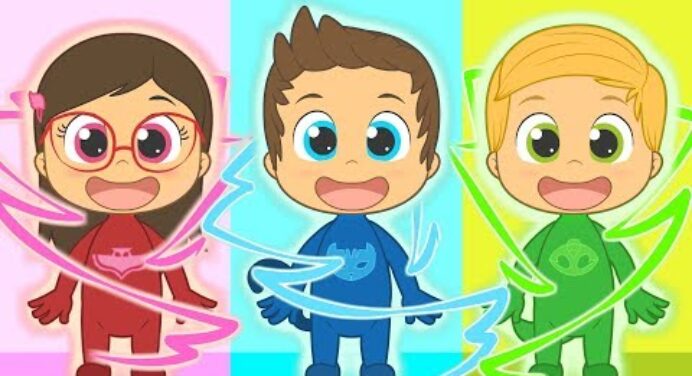 Five Little Babies with PJ Masks | Connor, Amaya and Greg | Nursery Rhymes for kids