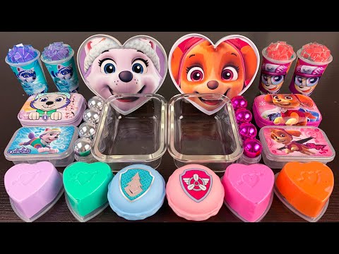 Skye & Everest Paw Patrol |Mixing Makeup,Eyeshadow,Glitter,Clay Into Slime💝Satisfying Slime Video