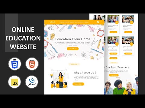 Create A Responsive ' Online Education ' Website Design Using [ HTML CSS JS ] - Step By Step