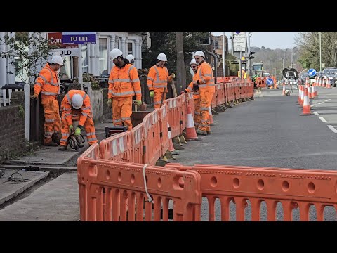Telecoms Digging up to get rid of Telephone lines Blocks Walkways in Watford