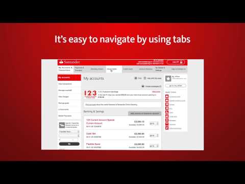 Santander Online Banking – View, navigate and transact with the 'My Accounts' homepage