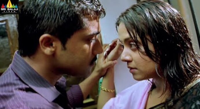 Nuvu Nenu Prema Movie Suriya and Jyothika Love Scene | Telugu Movie Scenes | Sri Balaji Video