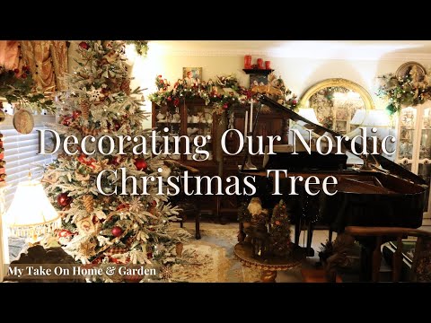 NORDIC STYLE CHRISTMAS TREE by THE FIREPLACE - Scandanavian Nordic Woods Theme