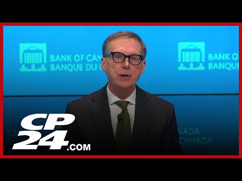 Bank of Canada governor discussing rate decision