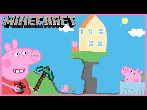 Peppa Pig Plays Minecraft in Real Life. Cartoon parody.