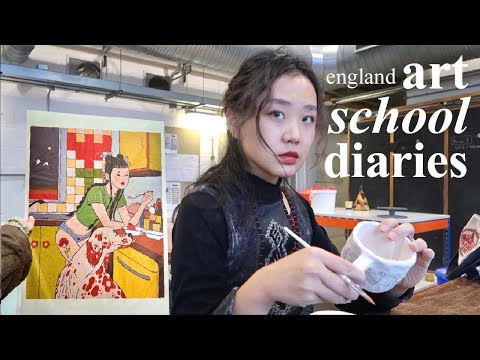 art school in england: knitting, digital art, ceramics, selling prints