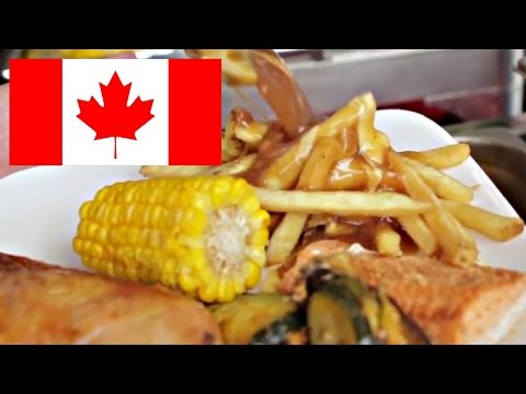 Our CANADA DAY SCHOOL LUNCH :)) Roast Chicken, Poutine, Salmon ...