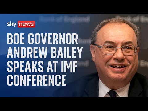 Bank of England Governor Andrew Bailey speaks on financial stability at IMF
