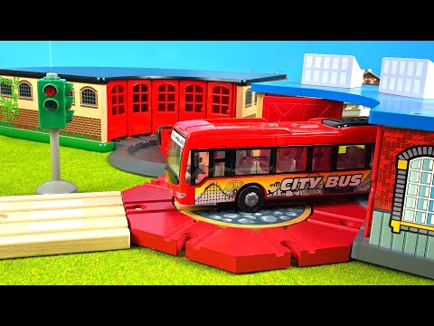 Trains and bus: Thomas the train, wooden railway, wooden trains
