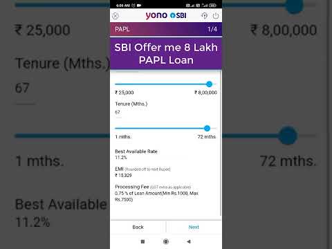 SBI Offered me 8 Lakhs PAPL Personal Loan on YONO App