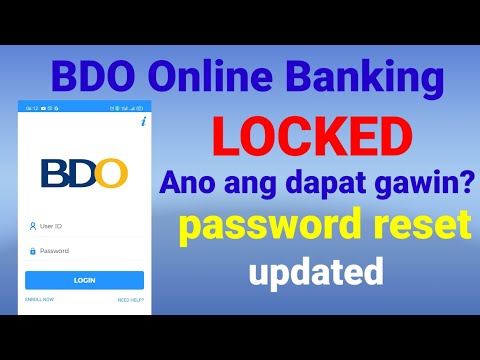 BDO Online Banking Locked / How to Reset BDO Password