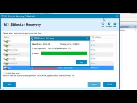 Bitlocker data recovery software: M3 BitLocker Recovery