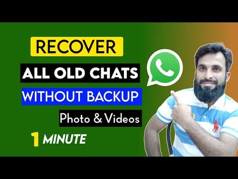 How to Recover Whatsapp messages without Backup | Restore Whatsapp deleted chat without Backup